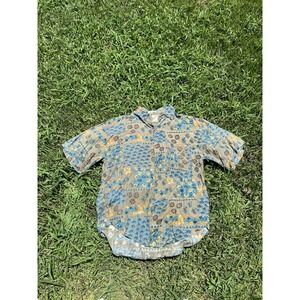 Vintage Goouch Shirt Mens Medium Multicolor Graphic Print Rayon Short Sleeve